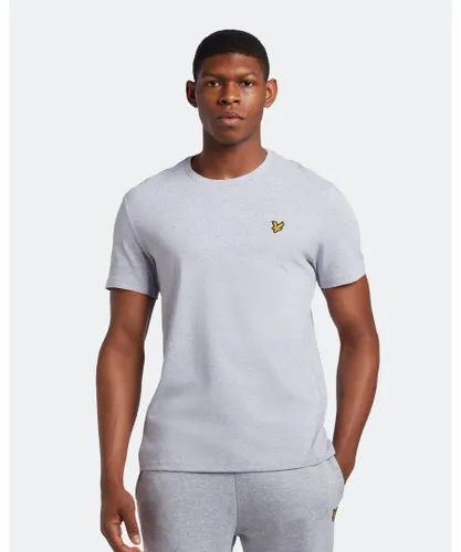 Lyle & Scott Mens Plain T-Shirt in Grey Cotton