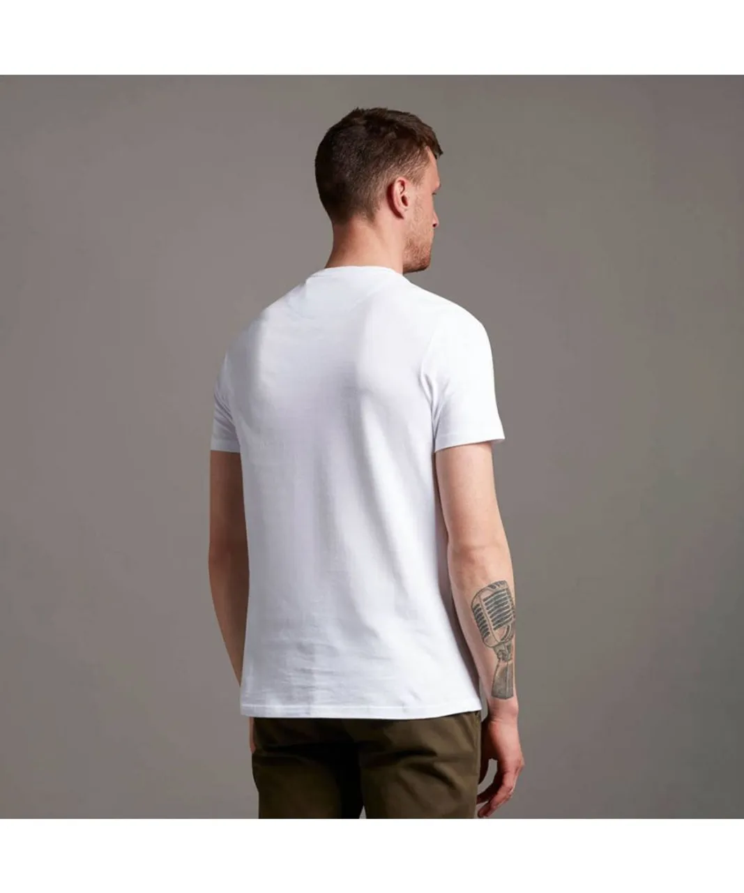 Lyle & Scott Mens Plain T-Shirt in White Cotton