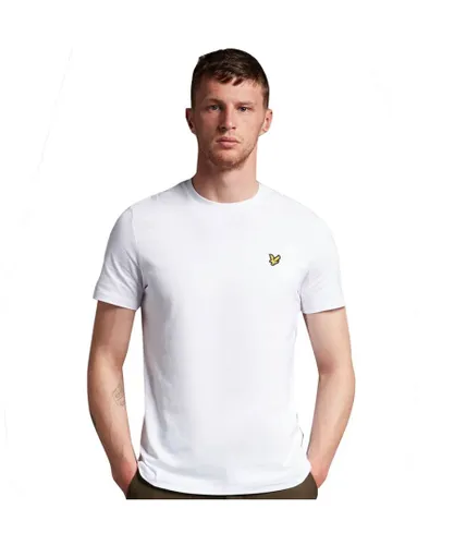 Lyle & Scott Mens Plain T-Shirt in White Cotton