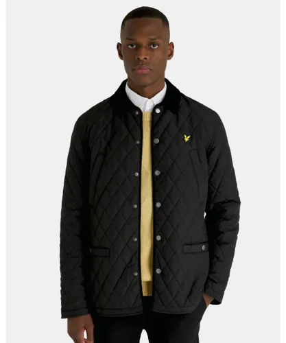 Lyle & Scott Mens Quilted Jacket in Black Cotton