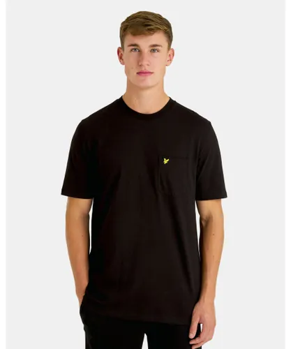 Lyle & Scott Mens Relaxed Pocket T-Shirt in Black Cotton