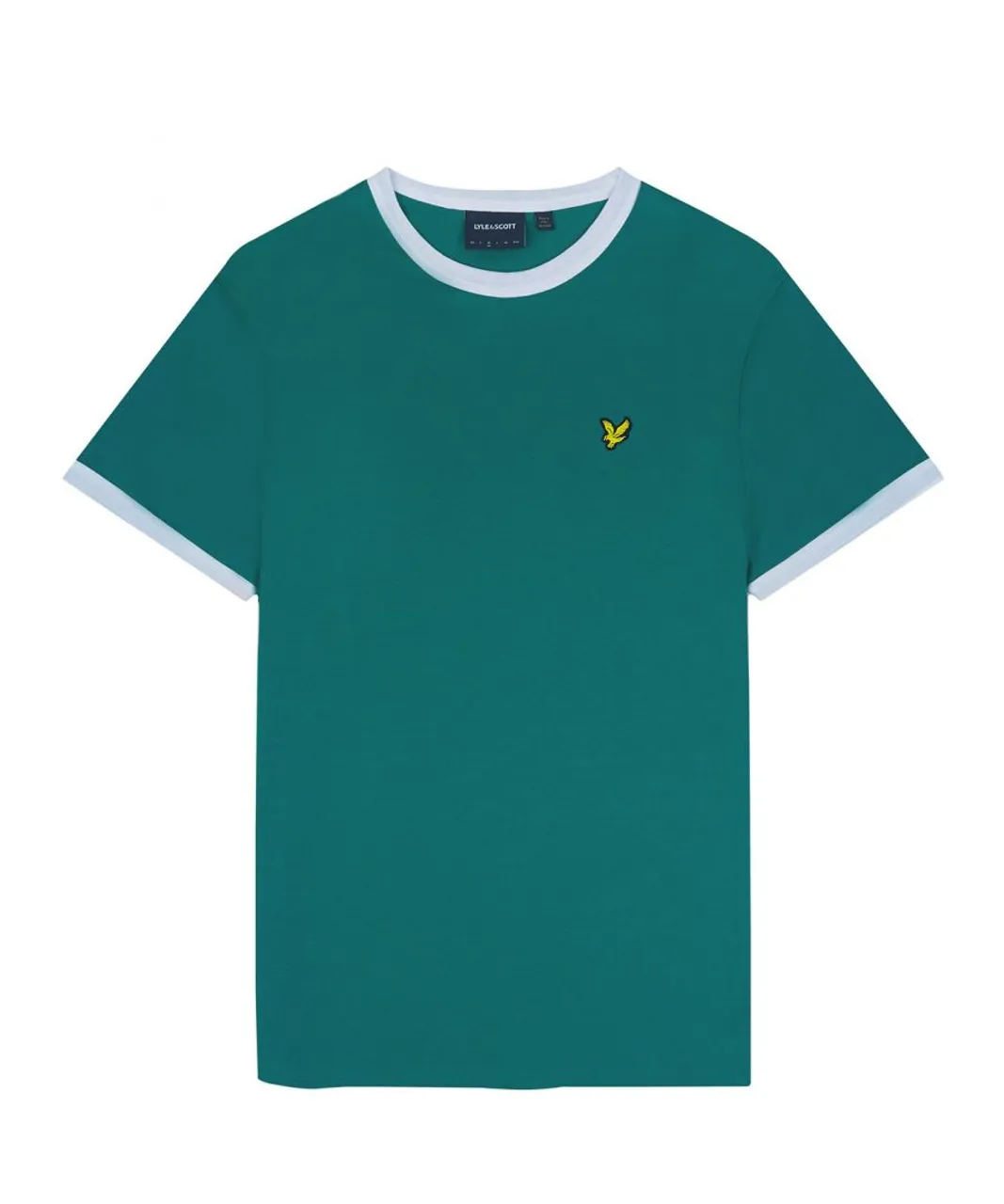 Lyle & Scott Mens Ringer T-Shirt in Green Cotton