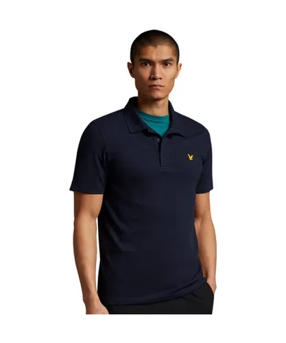 Lyle & Scott Mens Sport Short Sleeve Wicking Polo Shirt - Navy Cotton
