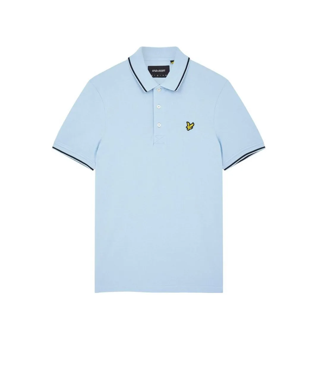 Lyle & Scott Mens Tipped Polo Shirt in Blue Cotton
