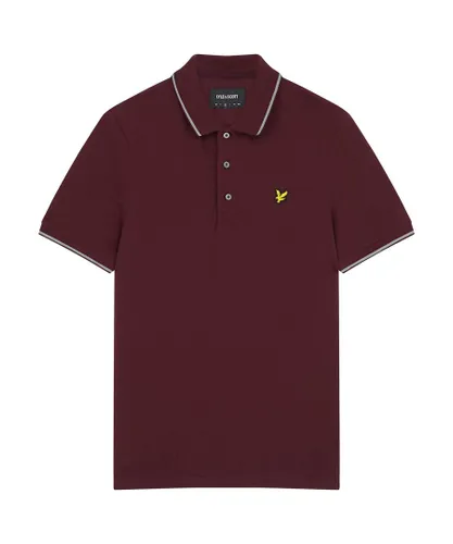 Lyle & Scott Mens Tipped Polo Shirt in Burgundy
