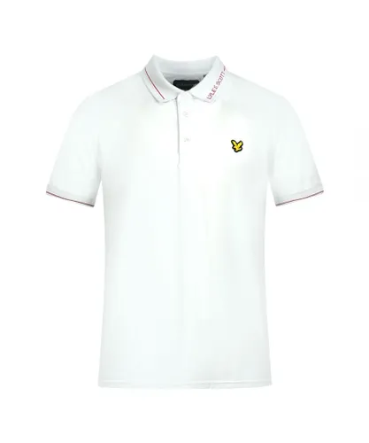 Lyle & Scott Mens White Branded Collar Polo Shirt