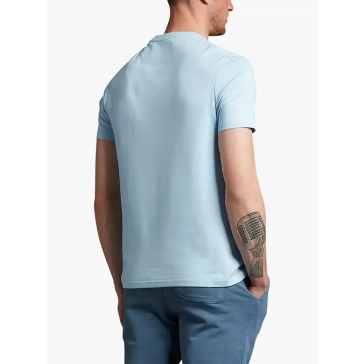 Lyle & Scott Plain Crew Neck T-Shirt - Light Blue - Male
