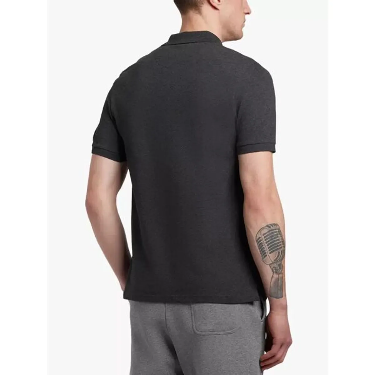 Lyle & Scott Short Sleeve Plain Polo Shirt - Charcoal Marl - Male