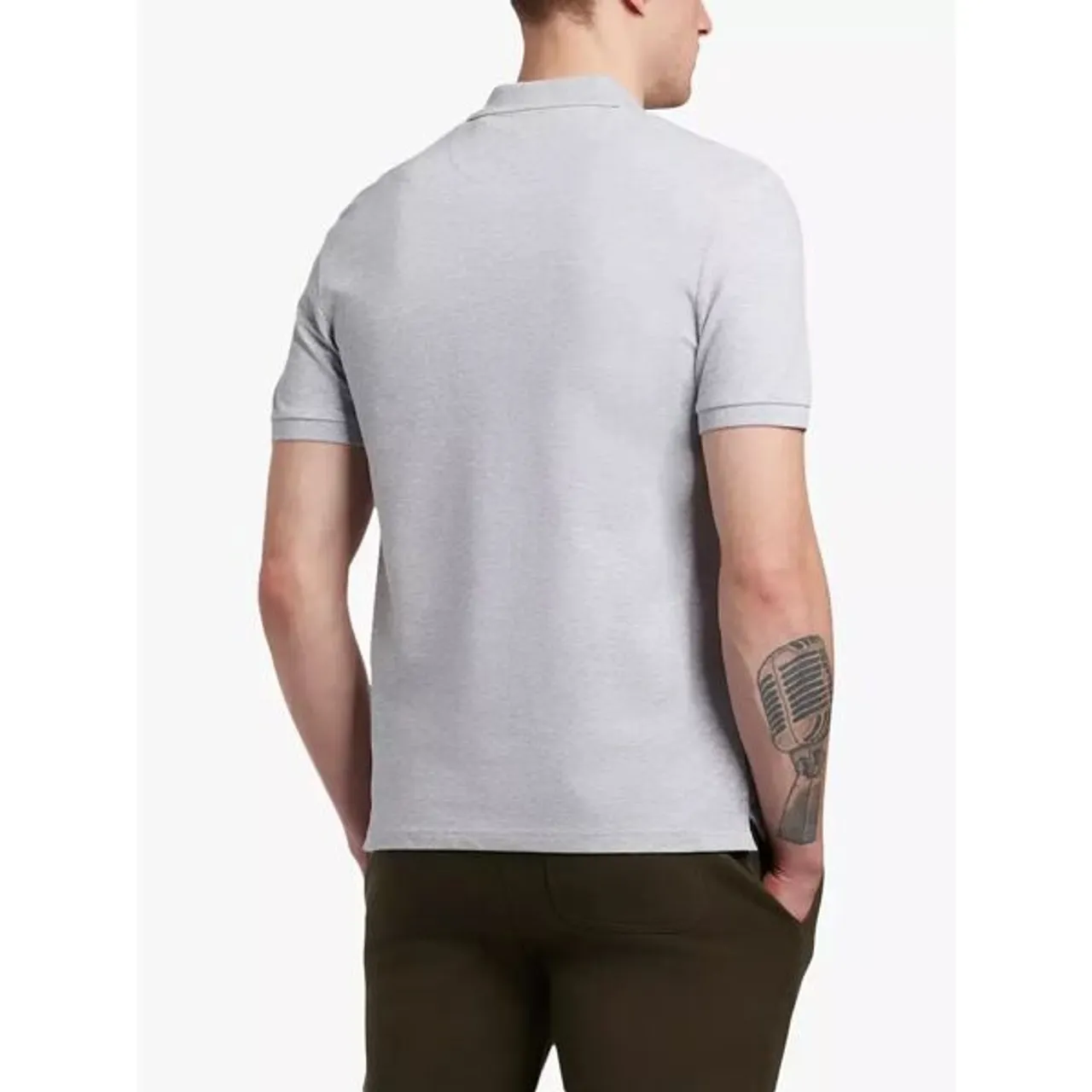 Lyle & Scott Short Sleeve Polo Shirt - D24 Light Grey Marl - Male