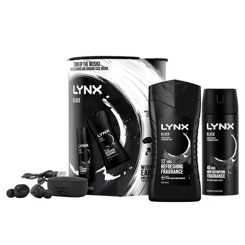 LYNX Black Duo Body Spray for Men 48 hr Fragrance & Shower