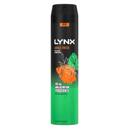 Lynx Jungle Fresh Body Spray deodorant 6x 250 ml with a