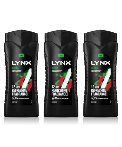 Lynx Mens Africa 12H Refreshing Energy Boost Shower Gel Bodywash, 3x 500ml - NA - One Size