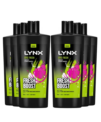 Lynx Mens Epic Fresh Shower Gel Grapefruit & Tropical Pineapple Scent 700ml, 6 Pack - NA Silk - One Size