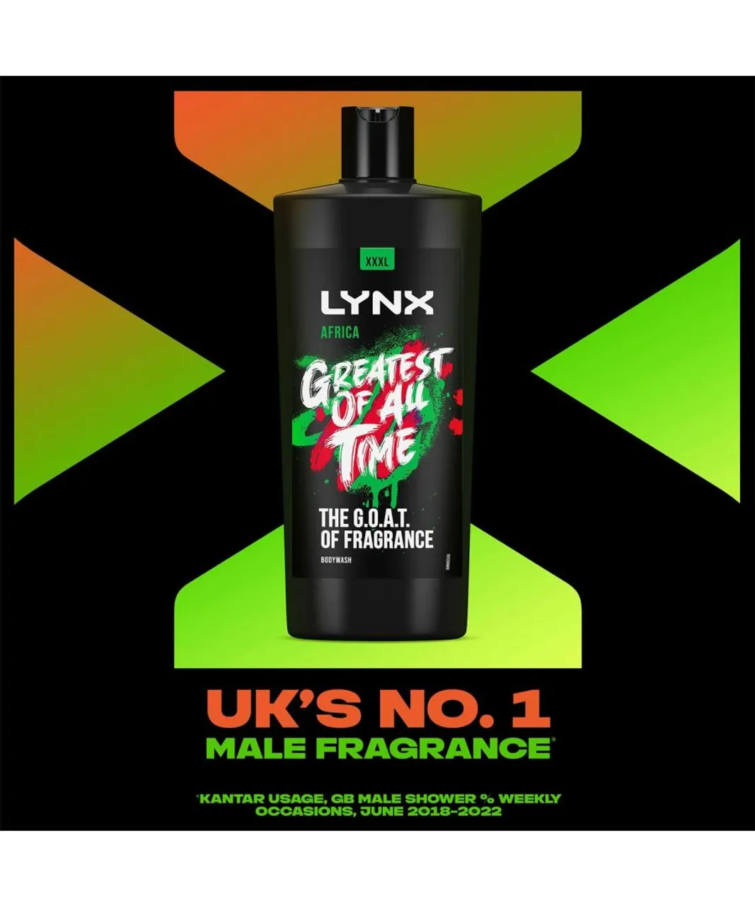 Lynx Mens G.O.A.T Shower Gel up to 12H Refreshing Fragrance XXXL Africa 700ml, 3 Pack - NA - One Size