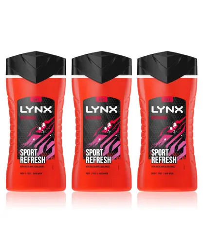 Lynx Mens Recharge 12-H Refreshing Fragrance Shower Gel Body Wash for Men, 3x225ml - NA - One Size