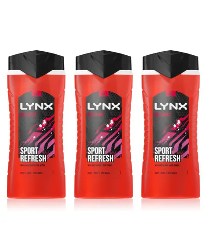 Lynx Mens Recharge 12H Refreshing Fragrance Shower Gel Bodywash, 3x 500ml - NA - One Size