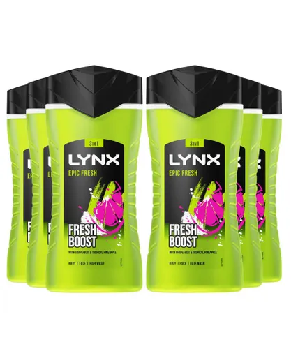 Lynx Mens Shower Gel Epic Fresh Grapefruit & Tropical Pineapple Scent 225ml, 6 Pack - One Size
