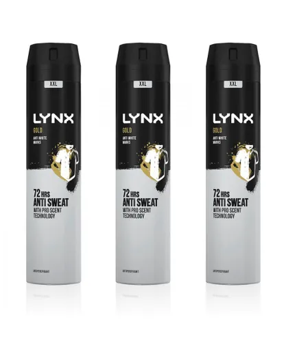 Lynx Mens XXL Gold 72H Sweat Protection Anti-Perspirant Deodorant 3x250ml - One Size