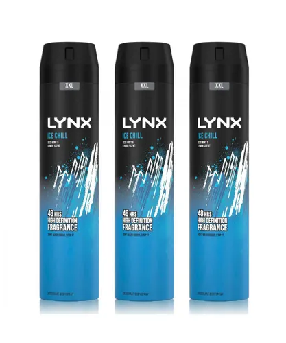 Lynx Mens XXL Ice Chill 48-Hour High Definition Fragrance Body Spray Deo, 3x250ml - NA - One Size