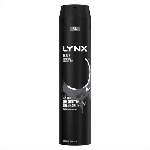 Lynx XXL Black 48 hours of odour-busting zinc tech Aerosol