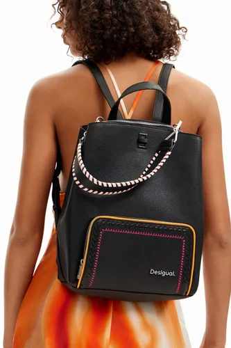 M multi-position embroidered backpack - BLACK - U