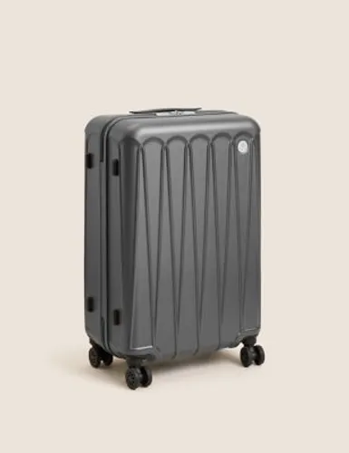 M&S Amalfi 4 Wheel Hard Shell Medium Suitcase - Charcoal, Charcoal,Blue,Dusty Pink,Yellow