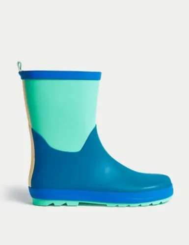M&S Boys Colour Block Wellies (4 Small - 7 Large) - 2 L - Green Mix, Green Mix