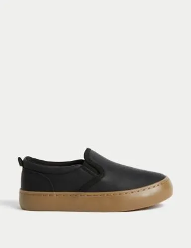 M&S Boys Freshfeet™ Slip-on Shoes (4 Small - 13 Small) - 5 SSTD - Black, Black,Khaki,Navy