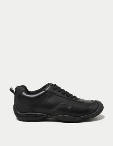 M&S Boys Leather Freshfeet™ Lace School Shoes (13 Small - 9 Large) - 3 LWDE - Black, Black