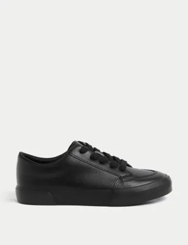 M&S Boys Leather Freshfeet™ School Shoes (2½ Large - 9 Large) - 2.5 LWDE - Black, Black