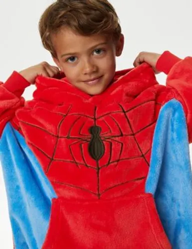 M&S Boys Spider-Man™ Oversized Fleece Hoodie (3-8 Yrs) - 5-6 Y - Red Mix, Red Mix