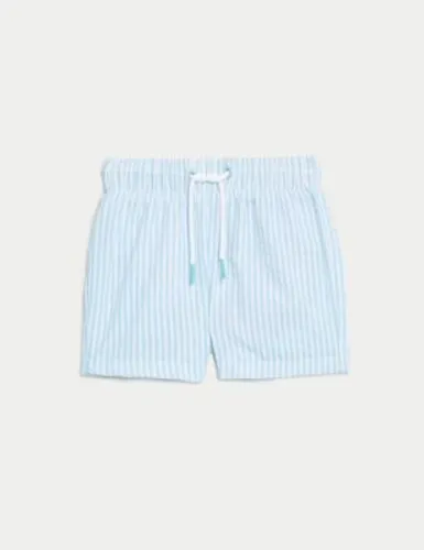 M&S Boys Striped Swim Shorts (0-3 Yrs) - 3-6 M - Turquoise Mix, Turquoise Mix