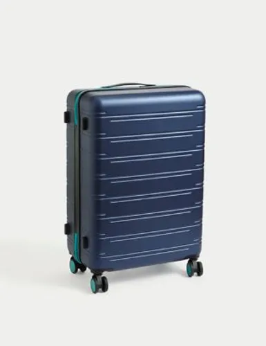 M&S Fiji 4 Wheel Hard Shell Medium Suitcase - Navy, Navy