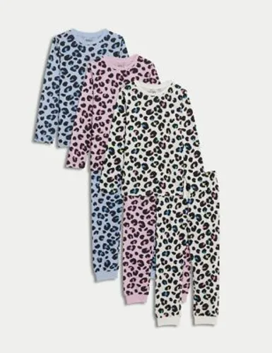 M&S Girls 3pk Pure Cotton Pyjama Sets (6-16 Yrs) - 12-13 - Multi, Multi