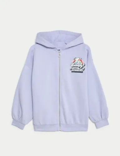 M&S Girls Cotton Rich Snoopy Zip Hoodie (6-16 Yrs) - 6-7 Y - Lilac, Lilac