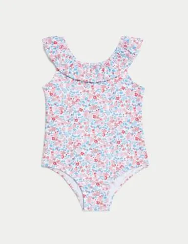 M&S Girls Ditsy Floral Swimsuit (0-3 Yrs) - 0-3 M - Multi, Multi