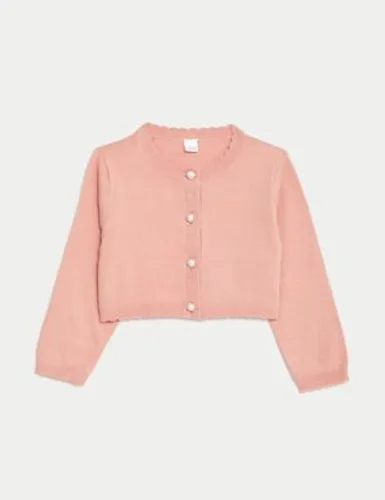 M&S Girls Knitted Cardigan (0-3 Yrs) - 18-24 - Coral, Coral,Light Blue,Ivory,Pink