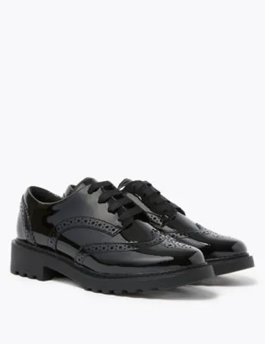 M&S Girls Leather Brogue School Shoes (13 Small - 7 Large) - 3 LSTD - Black, Black