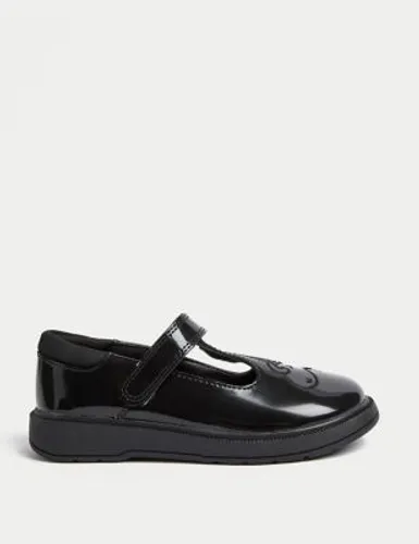M&S Girls Leather Freshfeet™ Unicorn School Shoes (8 Small - 2 Large) - 11 SSTD - Black, Black
