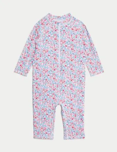 M&S Girls Long Sleeve All In One (2-8 Yrs) - 4-5 Y - White Mix, White Mix,Blue Mix,Pink Mix