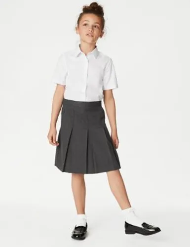 M&S Girls Longer Length School Skirt (2-16 Yrs) - 10-11LG - Grey, Grey