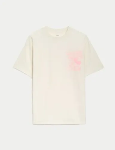 M&S Girls Pure Cotton Mickey Mouse™ T-Shirt (6-16 Yrs) - 11-12 - Ecru, Ecru