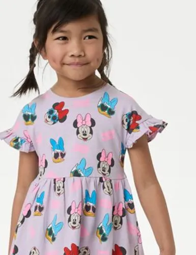 M&S Girls Pure Cotton Minnie Mouse™ Dress (2-8 Years) - 7-8 Y - Multi, Multi