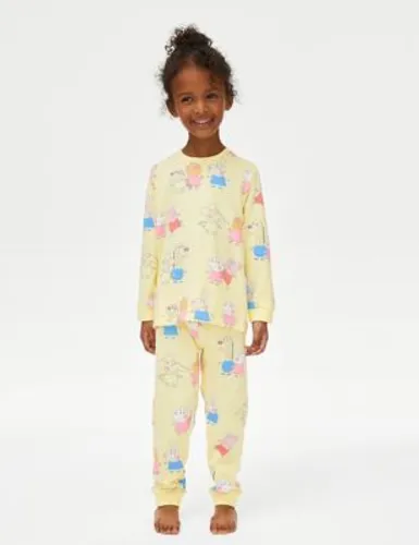 M&S Girls Pure Cotton Peppa Pig™ Pyjamas (1-6 Yrs) - 3-4 Y - Yellow, Yellow