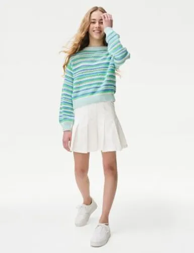 M&S Girls Pure Cotton Skirt (6-16 Yrs) - 15-16 - Ivory, Ivory