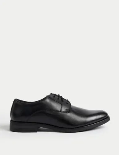 M&S Mens Airflex™ Leather Derby Shoes - 6 - Black, Black,Brown