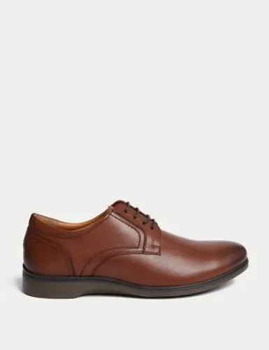 M&S Mens Airflex™ Leather Derby Shoes - 7 - Tan, Tan,Black