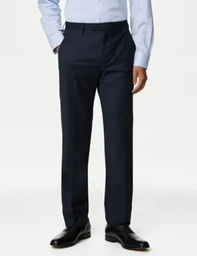 M&S Mens Regular Fit Stretch Suit Trousers - 32SHT - Navy, Navy,Black,Charcoal,Dark Indigo,Sky Blue,Light Grey