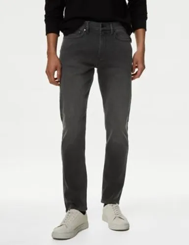 M&S Mens Slim Fit Stretch Jeans - 4229 - Dark Grey, Dark Grey,Black,Medium Blue,Light Grey,Blue/Grey,Azure Blue,Dark Ink,Dark Blue,Light Stone,Light B...
