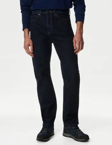 M&S Mens Straight Fit Jeans with Stormwear™ - 3429 - Dark Indigo, Dark Indigo,Medium Blue,Black,Dark Blue